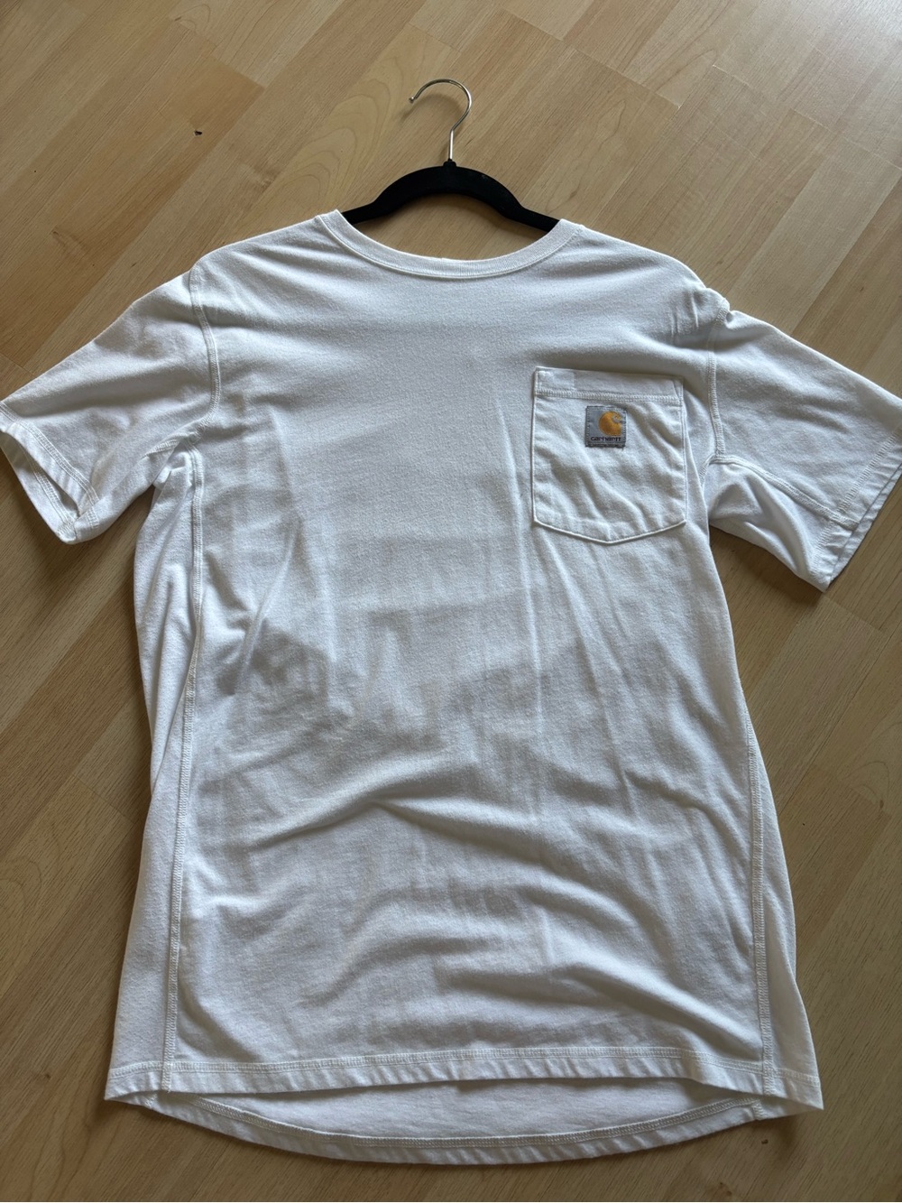 Carhartt White Short-Sleeve Pocket Tee with Logo Patch Women Small